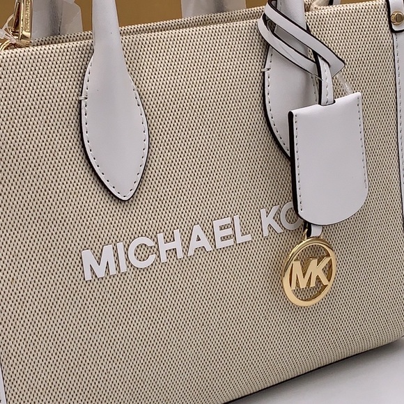 Michael Kors Mirella Small Shopper Top Zip Crossbody Bag Optic White MK NWT - Picture 14 of 16